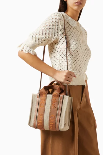 حقيبة يد وودي صغيرة قنب كتان