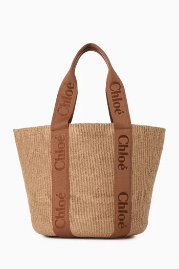 حقيبة يد وودي كبيرة خوص ورق