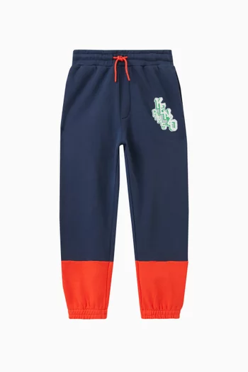 Colour-blocked Logo Joggers in Cotton