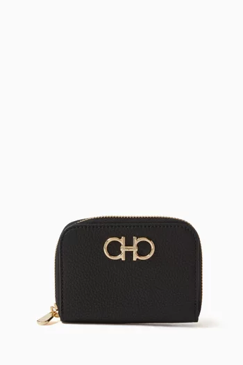 Gancino Soft Credit Card Case in Pebbled Leather