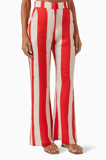 Striped Pants in Linen