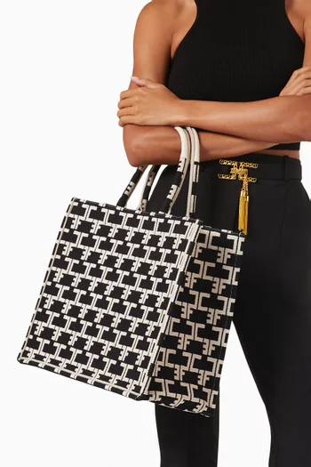 Large Monogram Tote Bag in Jacquard