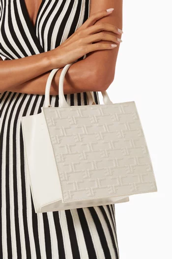 Medium Bold Monogram Shopper in Faux Leather
