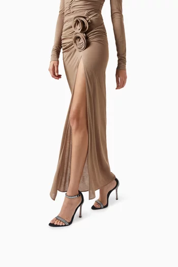 Kim 90 Crystal-embellished Sandals in Suede