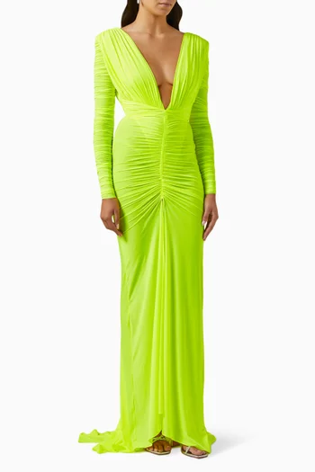 Dalton Ruched Gown in Lycra