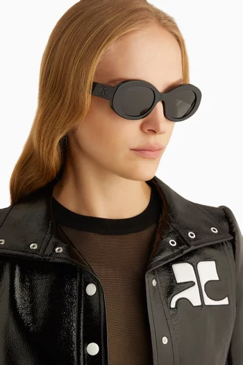 نظارة شمسية بإطار بيضاوي أسيتات