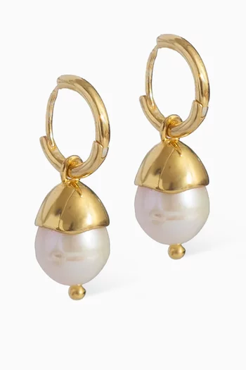 Perla Hoop Earrings in 18kt Gold-plated Silver