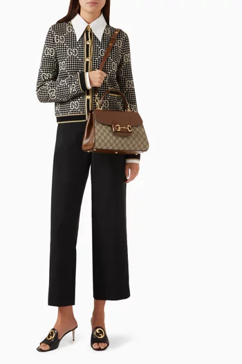 Medium Horsebit 1955 Top-handle Bag in GG Supreme Canvas & Leather