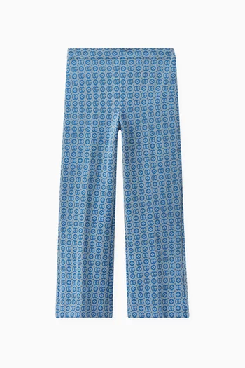 Double G Logo Pants in Cotton-jacquard