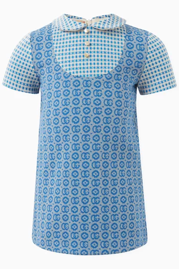 Logo-pattern Dress in Cotton