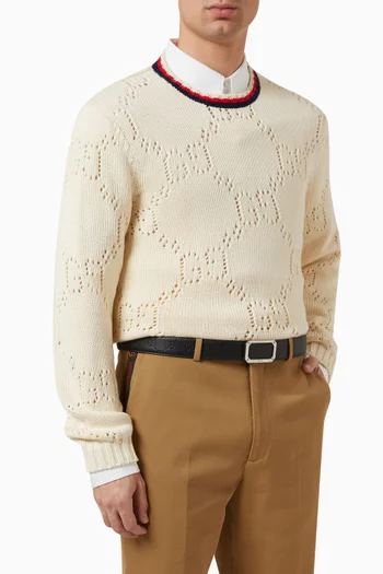 حزام بشعار الماركة المحفور جلد