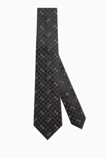 GG Monogram Tie in Silk Jacquard