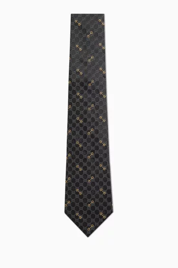 GG Monogram Tie in Silk Jacquard