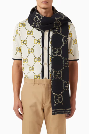 Printed Scarf in Wool