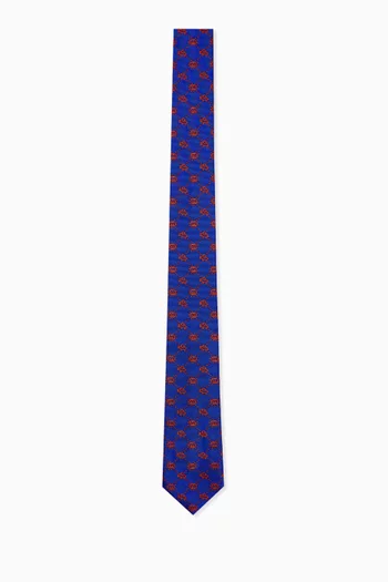 ربطة عنق بشعار حرفي GG متداخلين ومركبة فضاء حرير جاكار