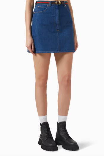 GG Midi Skirt in Eco-denim