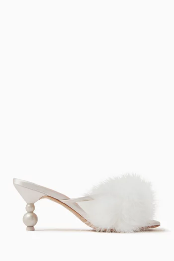 Delicia Marabou 70 Mules in Feather & Satin