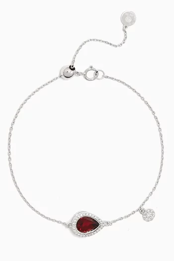 Vera Bolo Garnet & Diamond Bracelet in 18kt White Gold