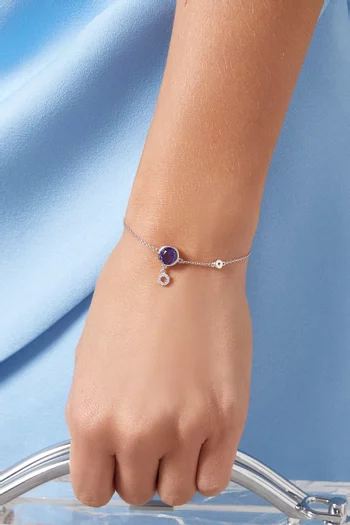 Vera Bolo Amethyst & Diamond Bracelet in 18kt White Gold