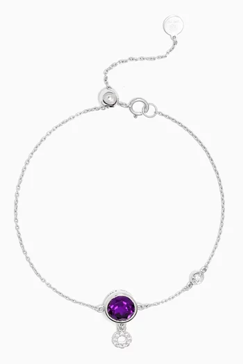 Vera Bolo Amethyst & Diamond Bracelet in 18kt White Gold