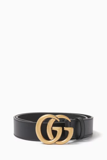 Double G Slim Belt in Leather
