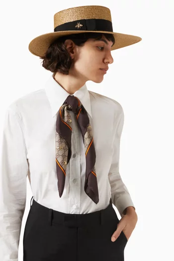 Alba Lamé Paper Hat in Straw-effect Fabric