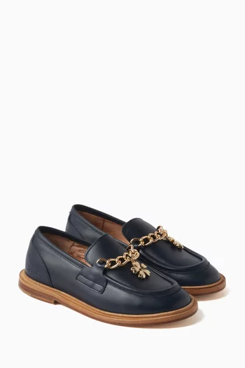 Chain-link Moccasin in Leather