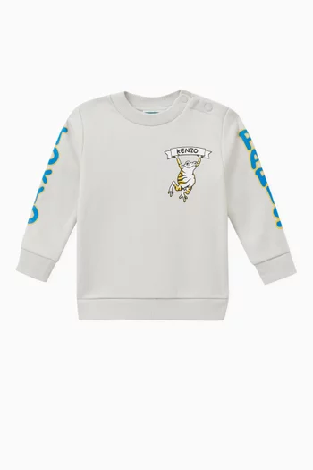 Graphic Logo Sweatshirt in Cotton Blend Jersey