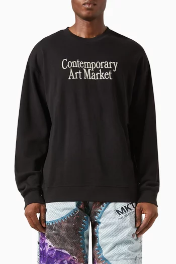Contemporary Art Embroidered Sweatshirt in Cotton