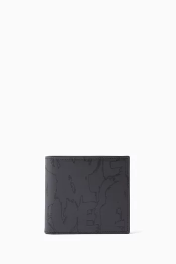 Graffiti Bi-fold Wallet in Calf Leather