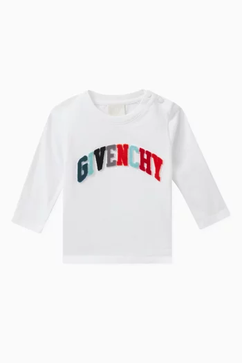 Logo Print Long Sleeved T-Shirt in Cotton