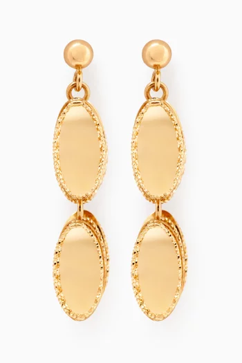 Moda Mirror Drop Earrings in 18kt Gold