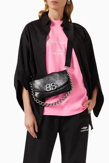 Small Soft Flap Bag in Calfskin Leather