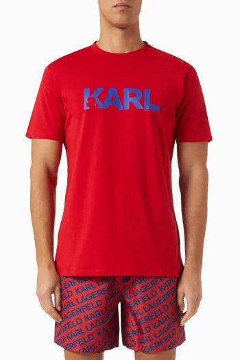 Karl Logo T-shirt in Cotton Jersey