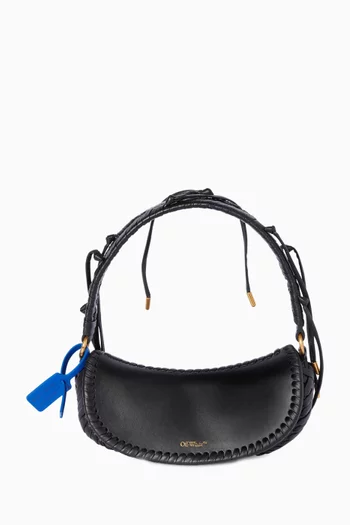 Edge-weave Shoulder Bag in Leather