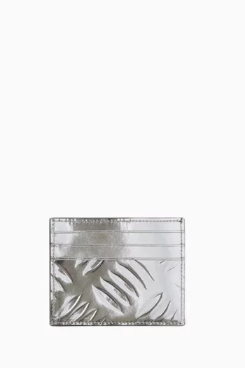 Embossed Card Holder in Brushed Leather