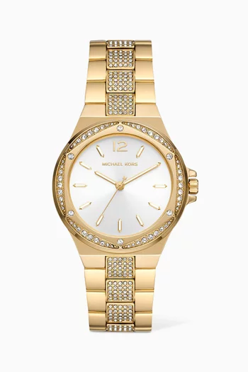 Lennox Crystal Stainless Steel Watch, 37mm
