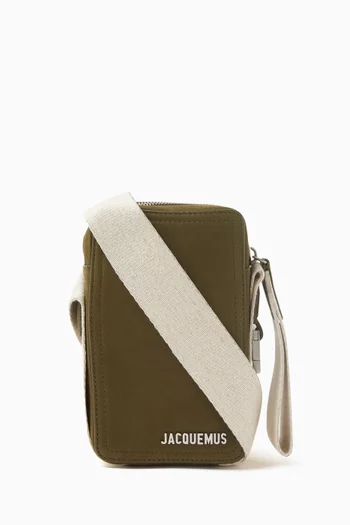 Le Cuerda Vertical Crossbody Bag in Calf Leather