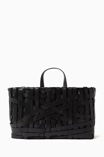 Woven Large Tote in Leather
