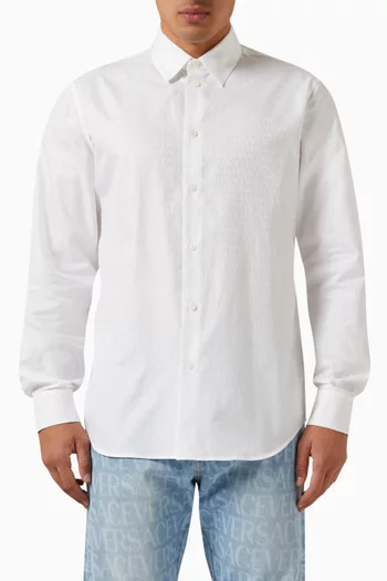 All-over Logo Shirt in Cotton-poplin