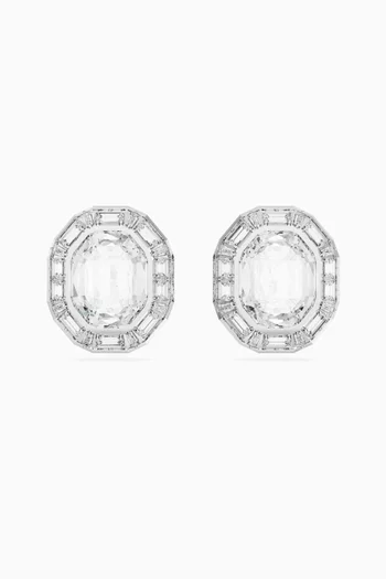 Mesmera Crystal Clip-on Earrings in Rhodium-plated Metal