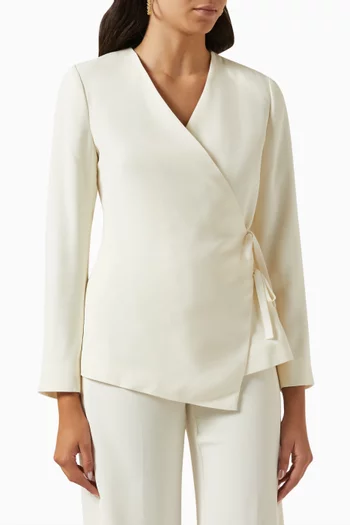 Miele Wrap Jacket in Recycled Crepe-satin