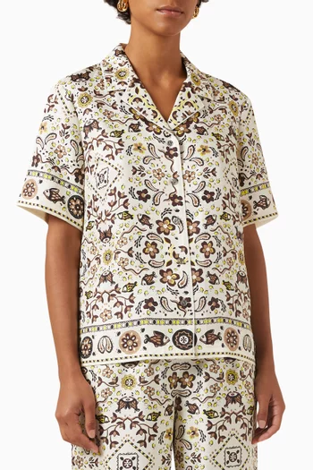Paisley-print Shirt in Silk-twill