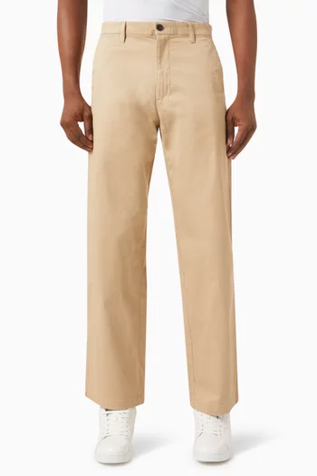 Wide Leg Chinos in Cotton