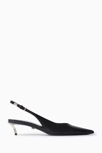 Pin Point Slingback Pumps in Leather