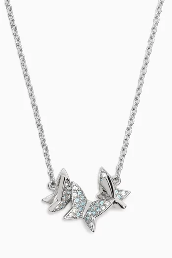 Lilia Butterfly Necklace in Rhodium-plated Metal