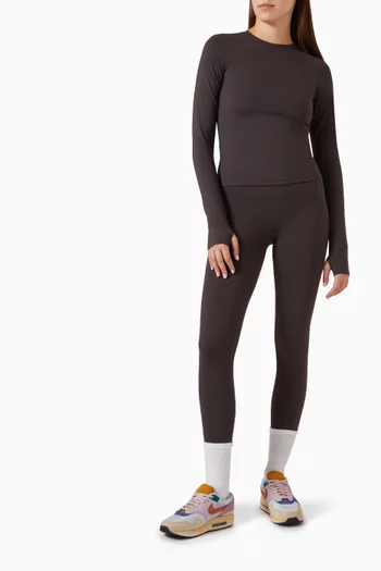 Long Sleeve Longline Top in Cotton