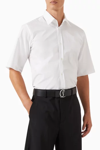 حزام بشعار الماركة جلد عجل