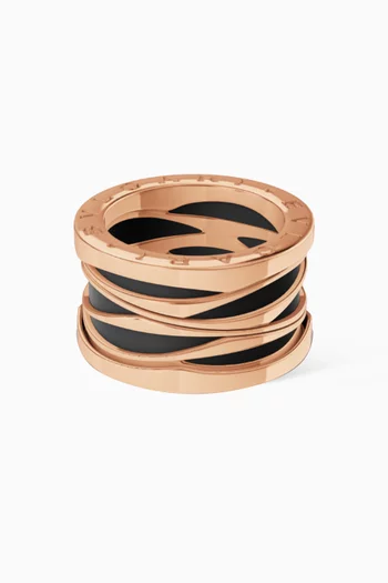 B.zero1 Ceramic Ring in 18kt Rose Gold