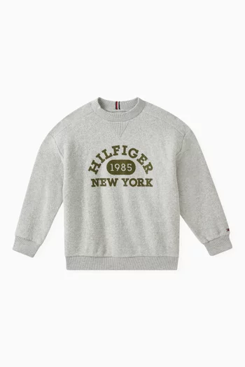 Varsity Bouclé-logo Archive Sweatshirt in Cotton-fleece